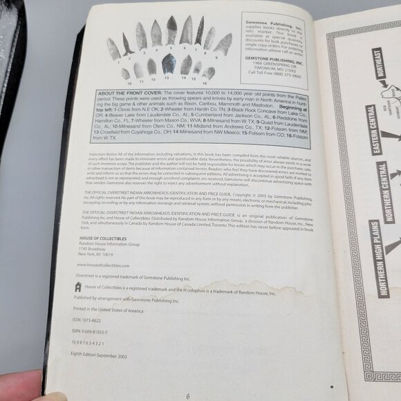 Official Overstreet Indian Arrowheads Identification 8th Edition - Picture 6 of 10